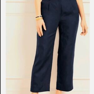 Talbots Navy Ankle Pants linen 16